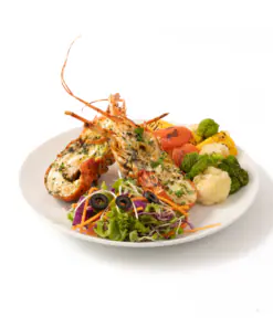 Grilled lobster with garlic butter